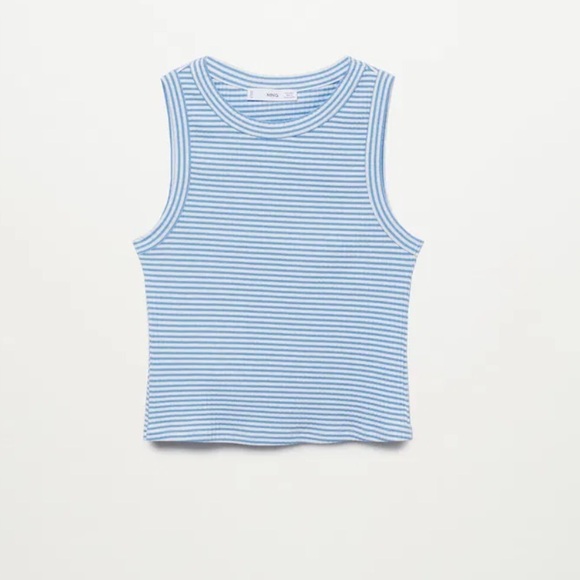 Mango blue white striped top - Picture 1 of 3
